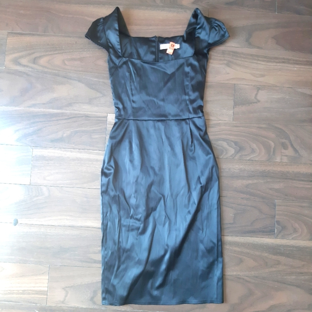 Queen Anne sleeves dress - bodycon evening